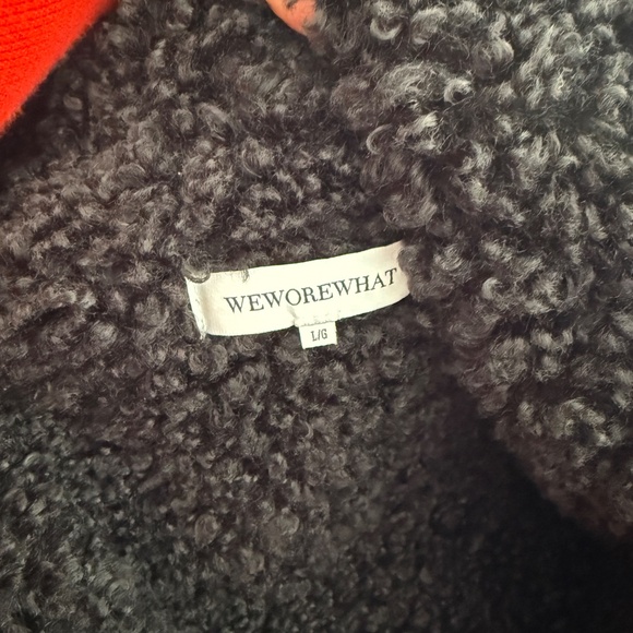 WEWOREWHAT Cropped Faux Leather Sherpa Moto Jacket Large - Picture 9 of 9